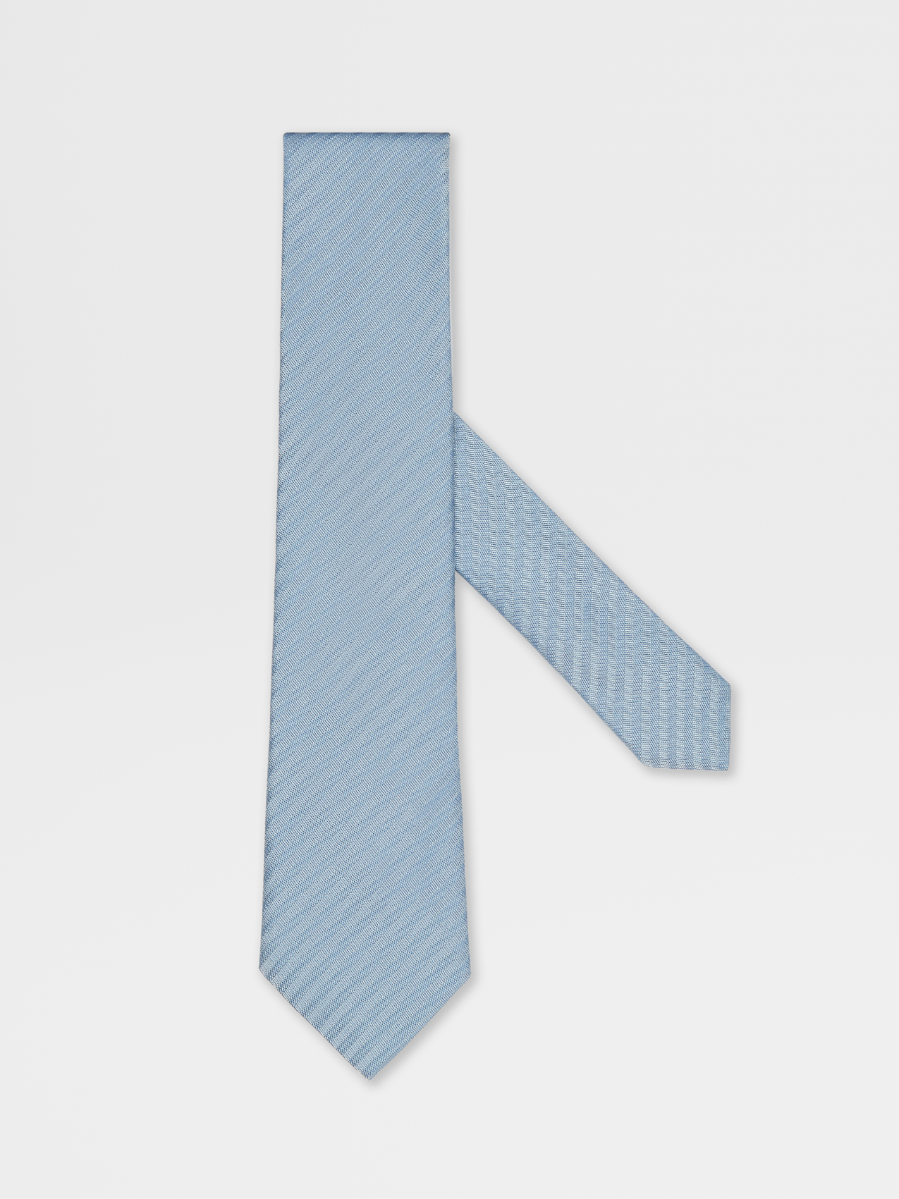 浅蓝色桑蚕丝印花领带